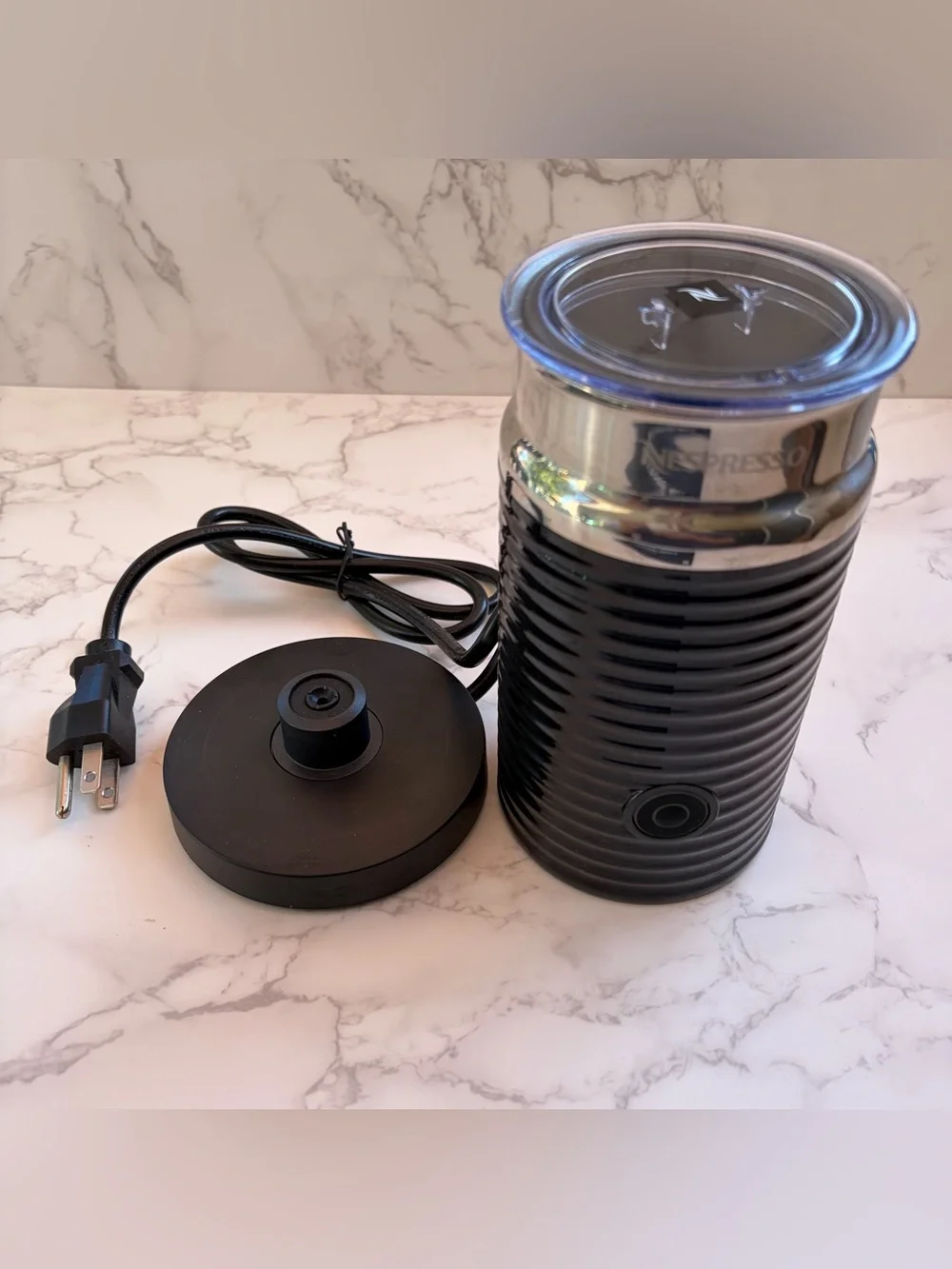 Nespresso Black & Silver Aeroccino Milk Frother